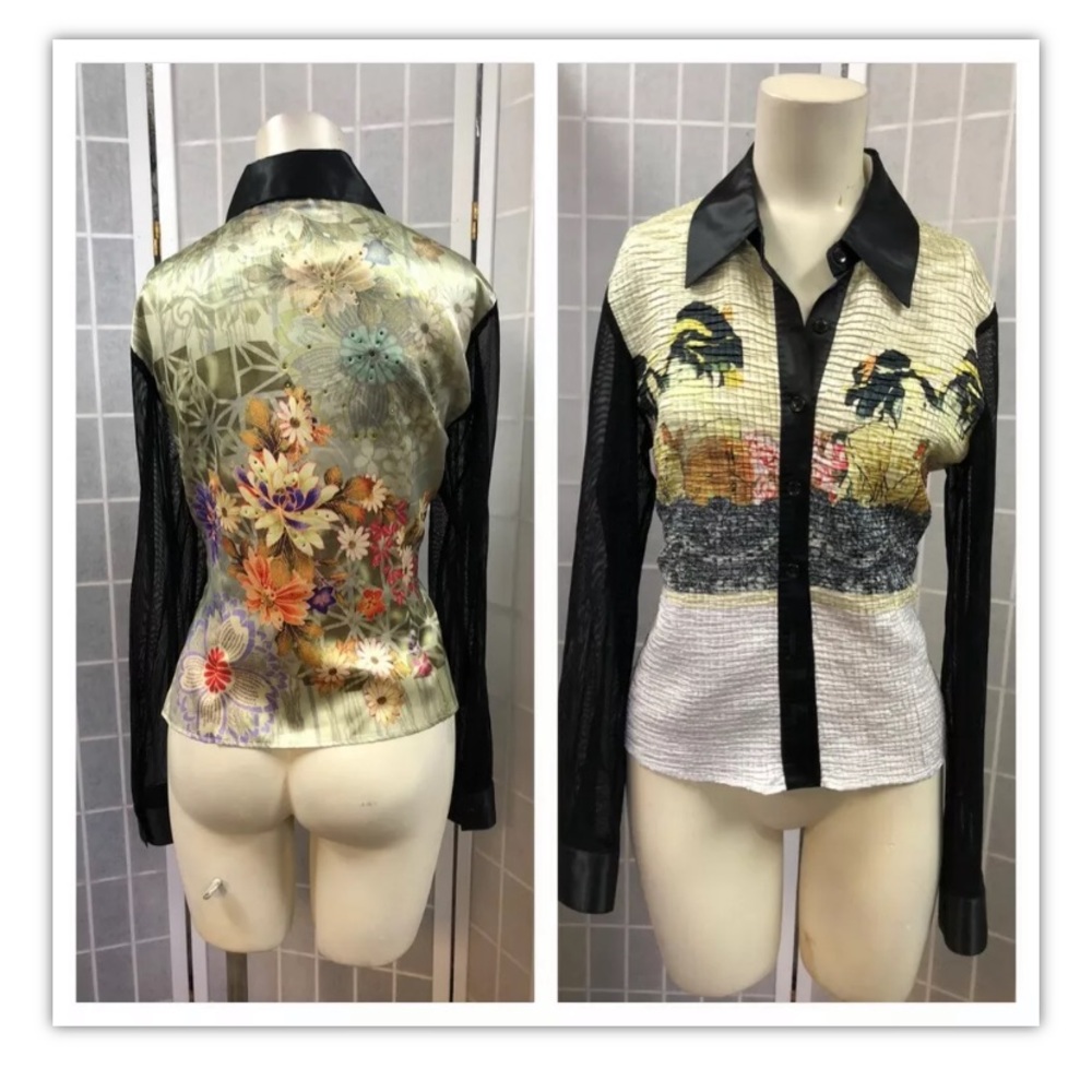 C’est Duo,Women,blouse,decorated,multicolor,SzXL.: